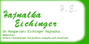 hajnalka eichinger business card